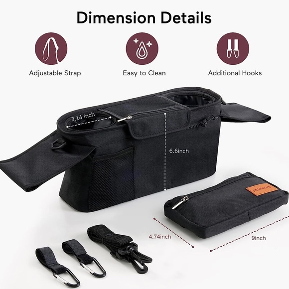 COPY - Momcozy Universal stroller organizer/Caddy with Insulated Cup Holder - Picture 4 of 9